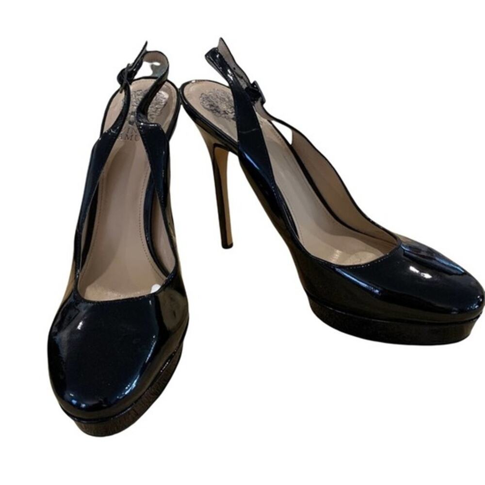 Vince Camuto women’s steletto black patent leather heels. Size 9.5 M - Picture 2 of 13